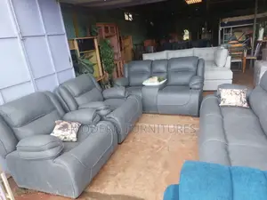 Unique Dark Grey 7 Seater Sub-Recliner Sofa
