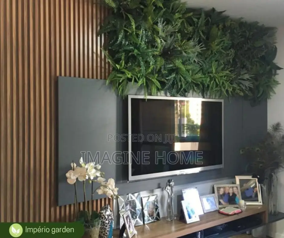 Tv Wall Decoration With Artificial Wall Panels/Hedges