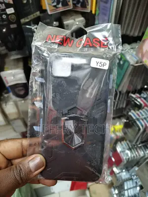 Huawei Y5p, Ring Kickstand Hybrid Protective Cover-Black