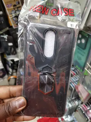 Xiaomi Mi 8 Case, Metal Ring Kickstand Shockproof -Black