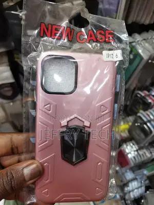 iPhone 12 Hard Back Cover With Ring Kickstand Stand - Pink