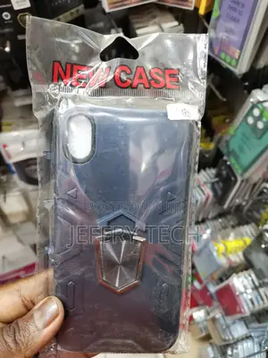 Apple iPhone XR Military Grade With Ring Stand Cover-Blue