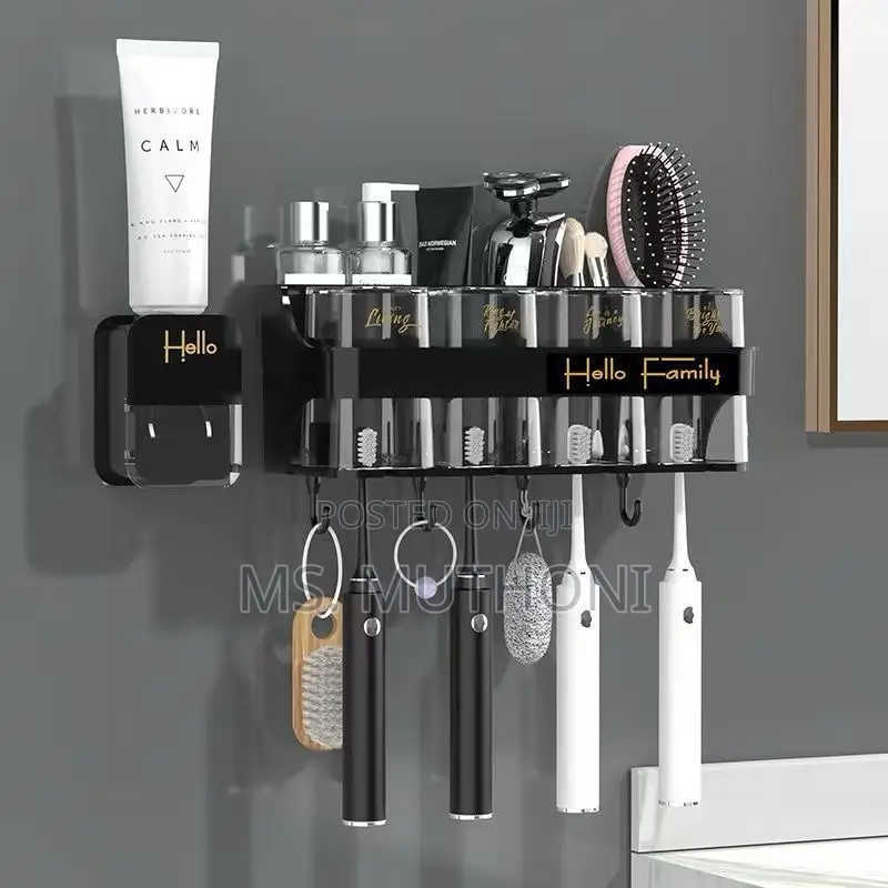 Toothbrush Holder /Toothpaste Dispenser With 4 Cups*