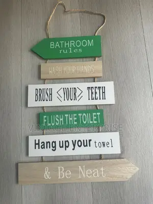 Hanging Board Wooden House Rules-
