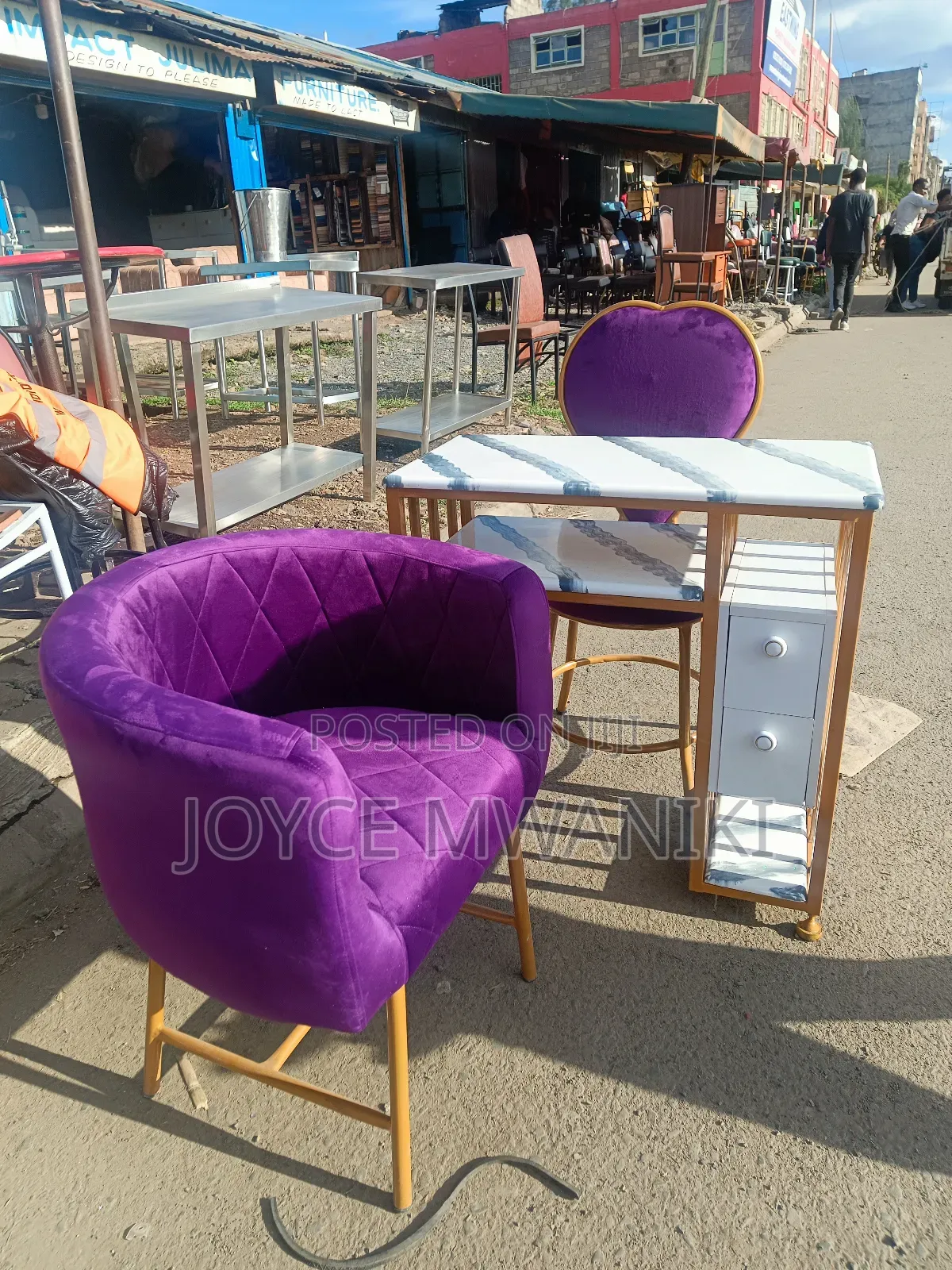 Manicure Set, Love Seat, Styling, Marble Table 