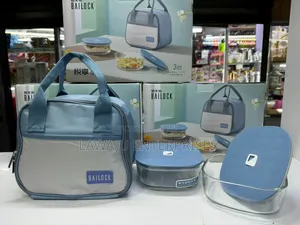 3pcs Blue Insulated Lunch Bag