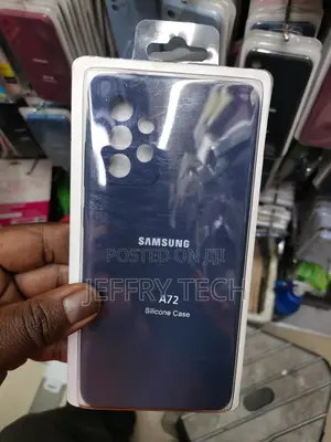 Silicone Soft Cover Case for Samsung Galaxy A72-Navy Blue