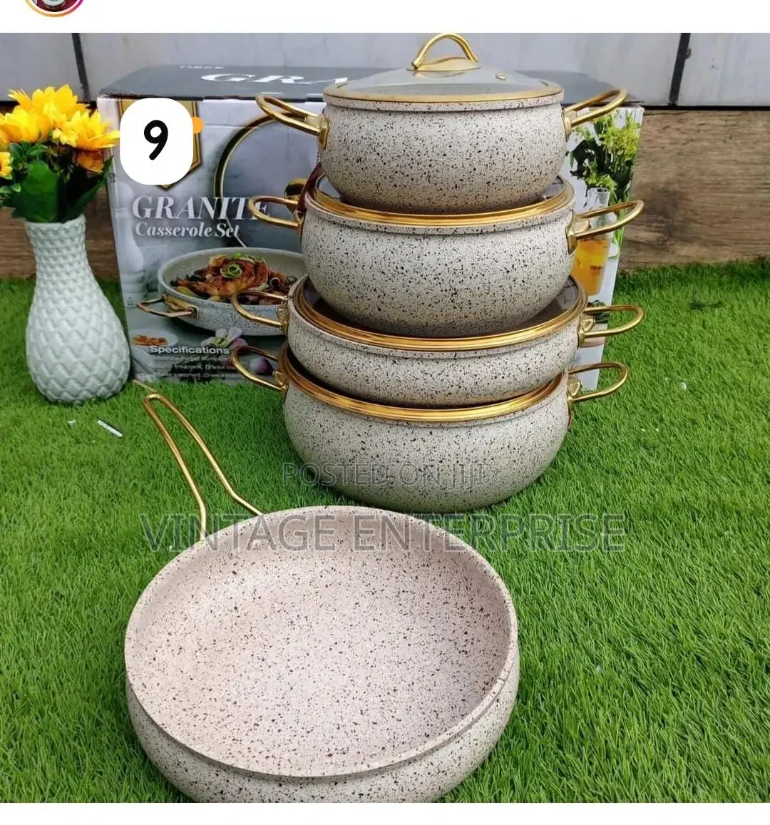 9-PCS Granite Coating Cookware Set