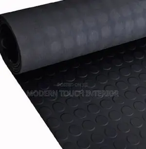 Modern Circular Black Rubber Coin Mats