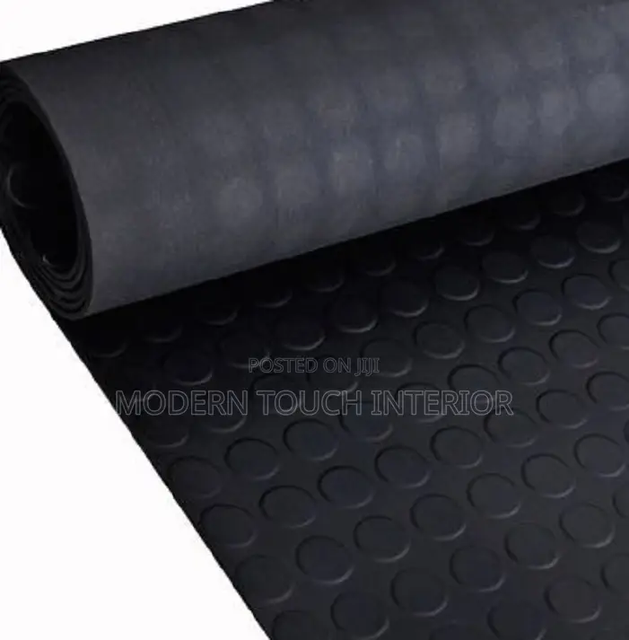 Modern Circular Black Rubber Coin Mats