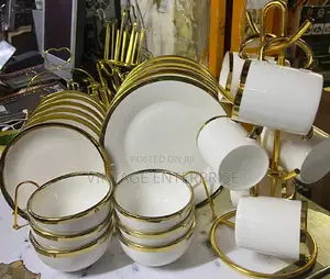 24pcs Gold Line Ceramic Dinner Set