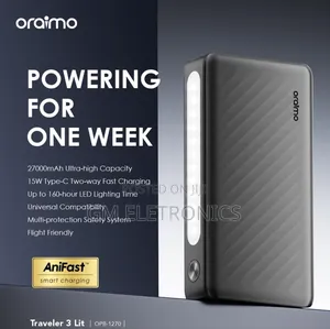 Oraimo OPB-1270 27000mah 15W Power Bank
-Black.