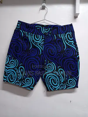 Girls Blue Ankara Shorts 12/13 Year Old Girl- Ready Made