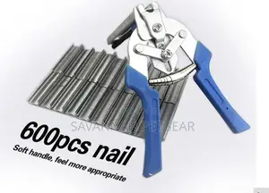 Cage Pliers + a Box of 600pcs Hog Rings Nails M-Shaped Ring Nails