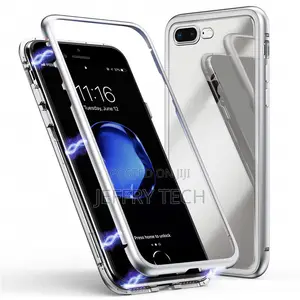 Magnetic Case For iPhone 6 6S 7/8 7/8 Plus X Clear Tempered Glass