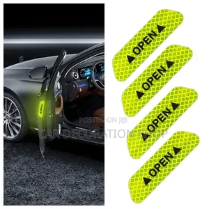 4pcs Green Door Open Sign Warning Reflective Stickers Tape
