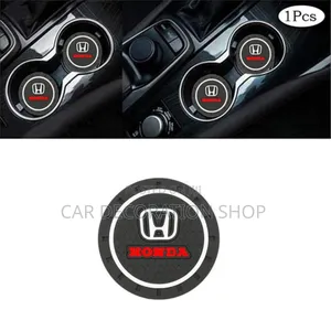 2pcs Honda Carbon Finish Car Cup Holder Pad