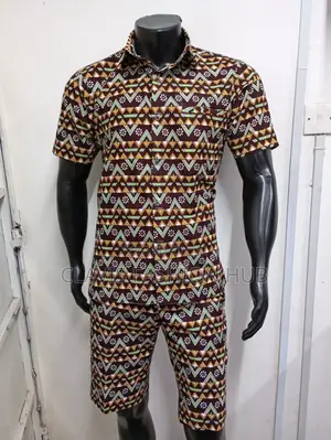 Kitenge Shirt and Shorts for Men