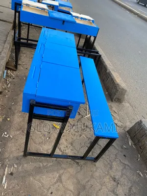 3 Drawer School Desk Blue