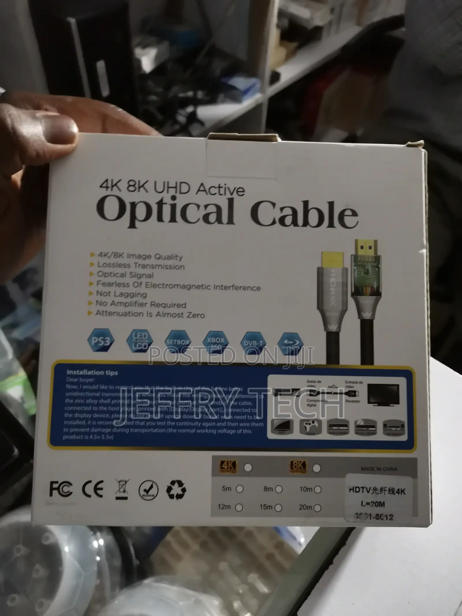 20m HDMI 2.0 AOC Cable, Fiber Optic Long HDMI Cable,18gbps 4