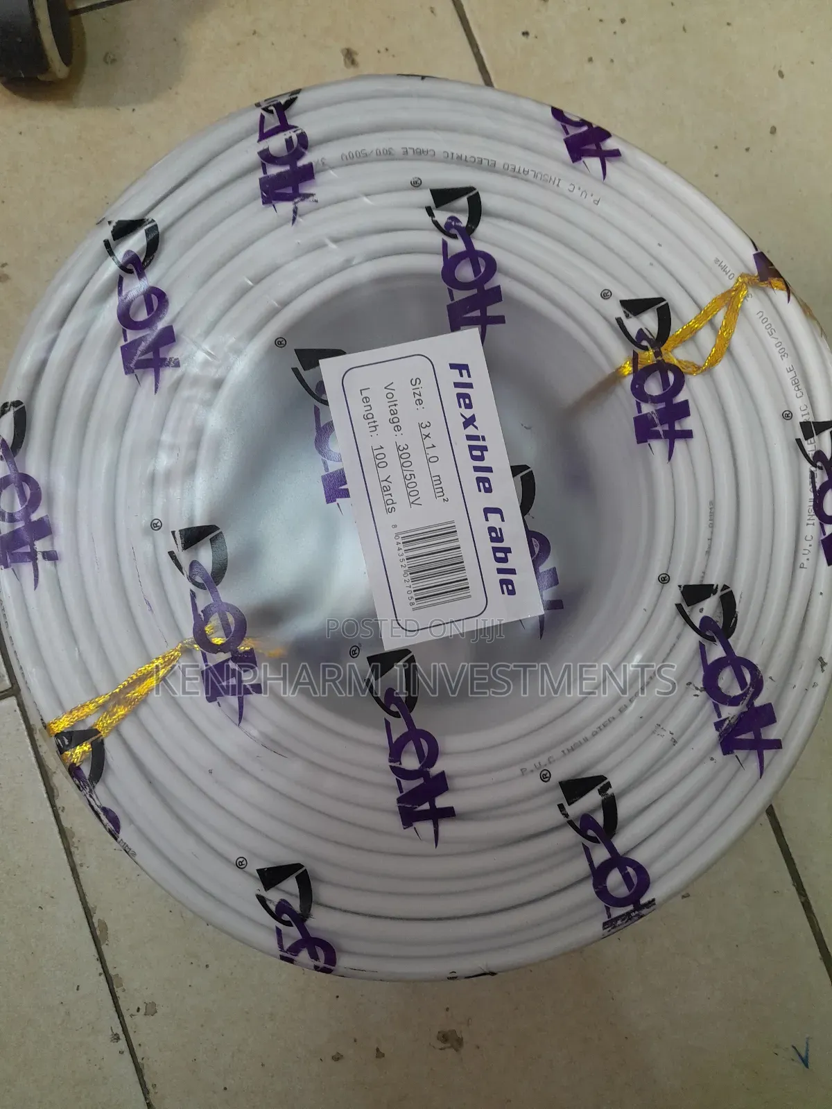 1.0mm Flex Cable; White》3 Cores》90mts; AON1.0