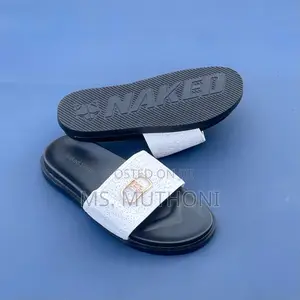 Quality White Black Sole Slides /Sandals for Men (39-46)