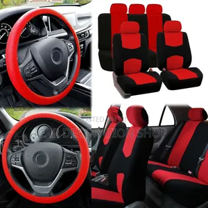Red Black Light Breezy Flat Cloth Seat Covers
