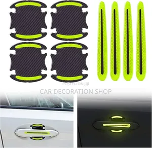8pc Car Handle Bowl Stickers in Luminous Green