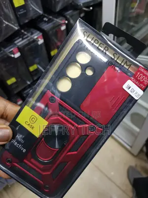 Hard Camshied Case for Samsung Galaxy S24 Plus With Ring-Red