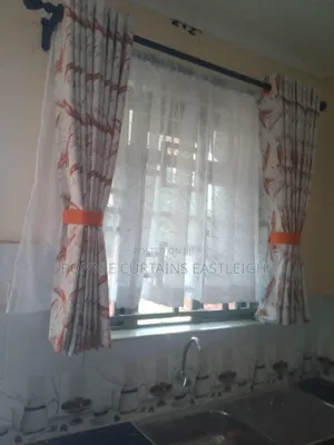 Orange Mixed White Curtains