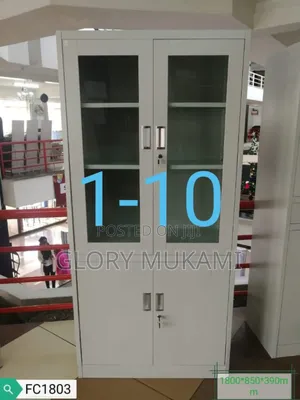 2 Door Filling Cabinet Glass Fronted
