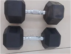 20kg Rubber Coated Hexagonal Dumbbells Set (Pair)
