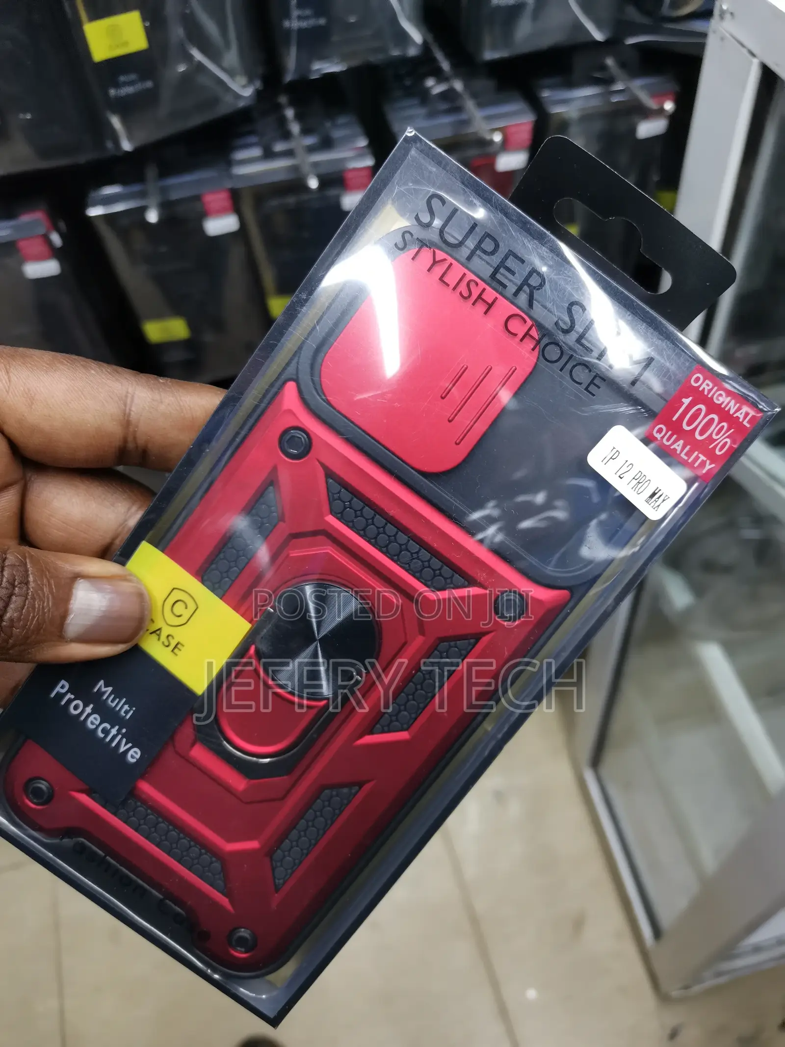 Hard Camshield Case for iPhone 12 Pro Max With Ring-Red