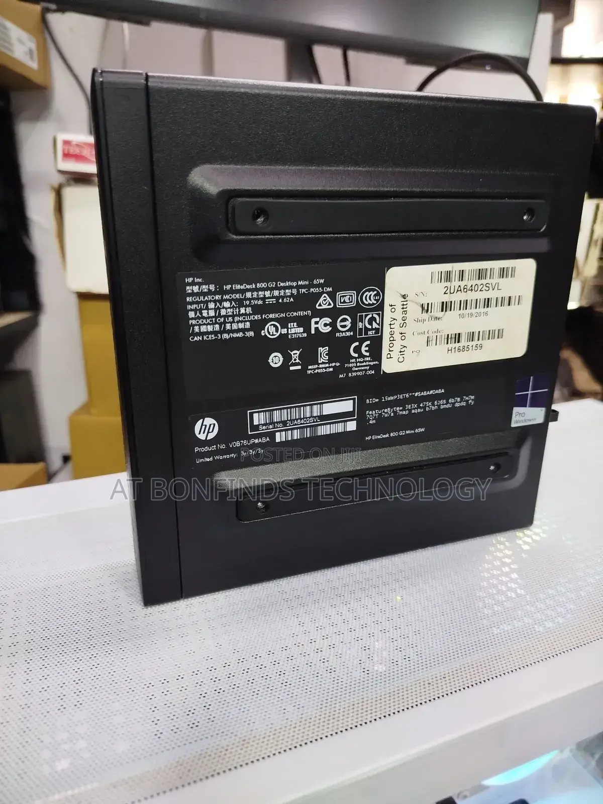 Desktop Computer HP EliteDesk 800 8GB Intel Core I7 SSD 256GB