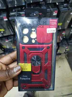 Camshield Hard Case for iPhone 15 Promax With Ring-Red