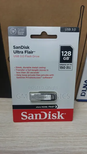 128gb Usb 3.0 Ultra Flair-150mb/S Sleek Metal Case Drive.