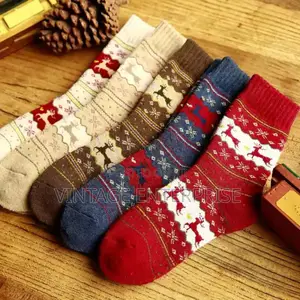 Winter Wool Socks Unisex Cartoon Thick Warm Christmas Socks
