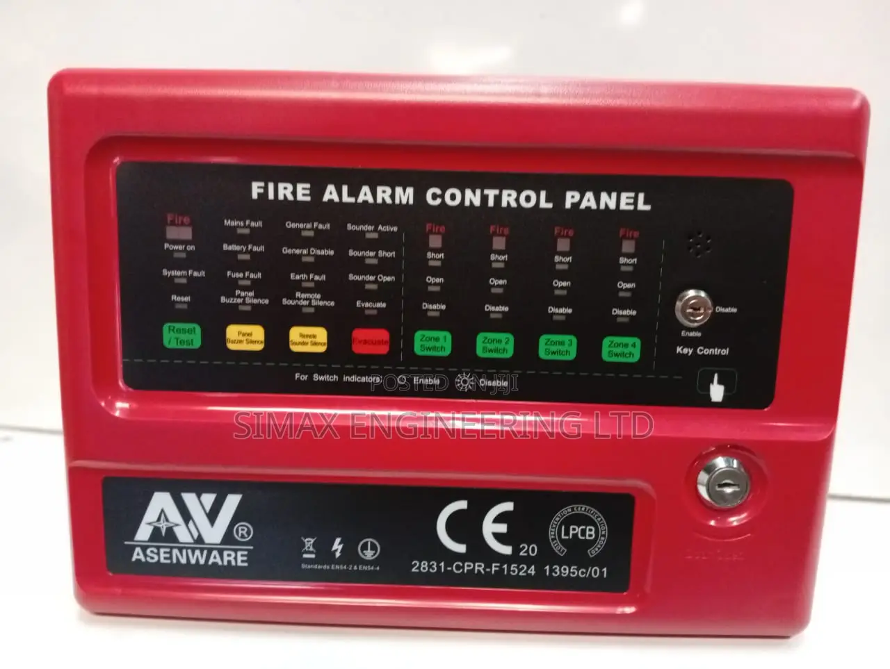 2 Zone Fire Alarm Control Panel Without Batte- Simax Eng LTD