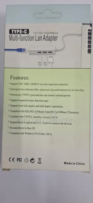 Type C to Ethernet Multi-Function Lan Adapter