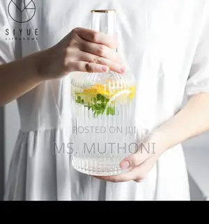 Elegant Vertical Stripped Highball Ripped Glass Cup Set
