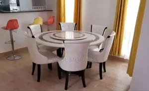 Round Marble Table With Six Marble Chairs