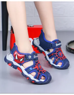 Boys Spiderman Open Shoes Black and Blue