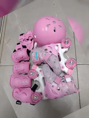 Quad Roller Skates With Hard Helmet/ Gears