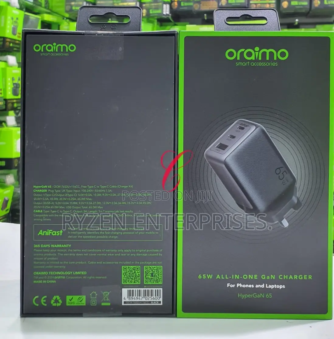Oraimo Hypergan 65W Phone and Laptop Charger