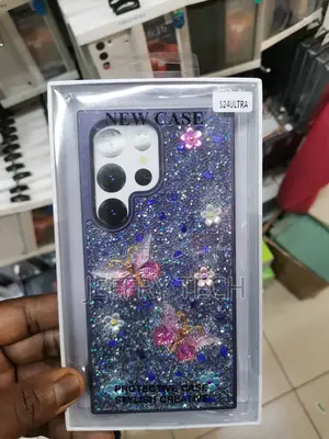 Samsung Galaxy S24 Ultra Glitter Butterfly Phone Case-Purple