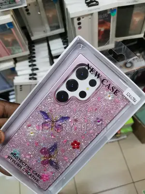 Samsung Galaxy S24 Ultra Glitter Butterfly Phone Case-Pink