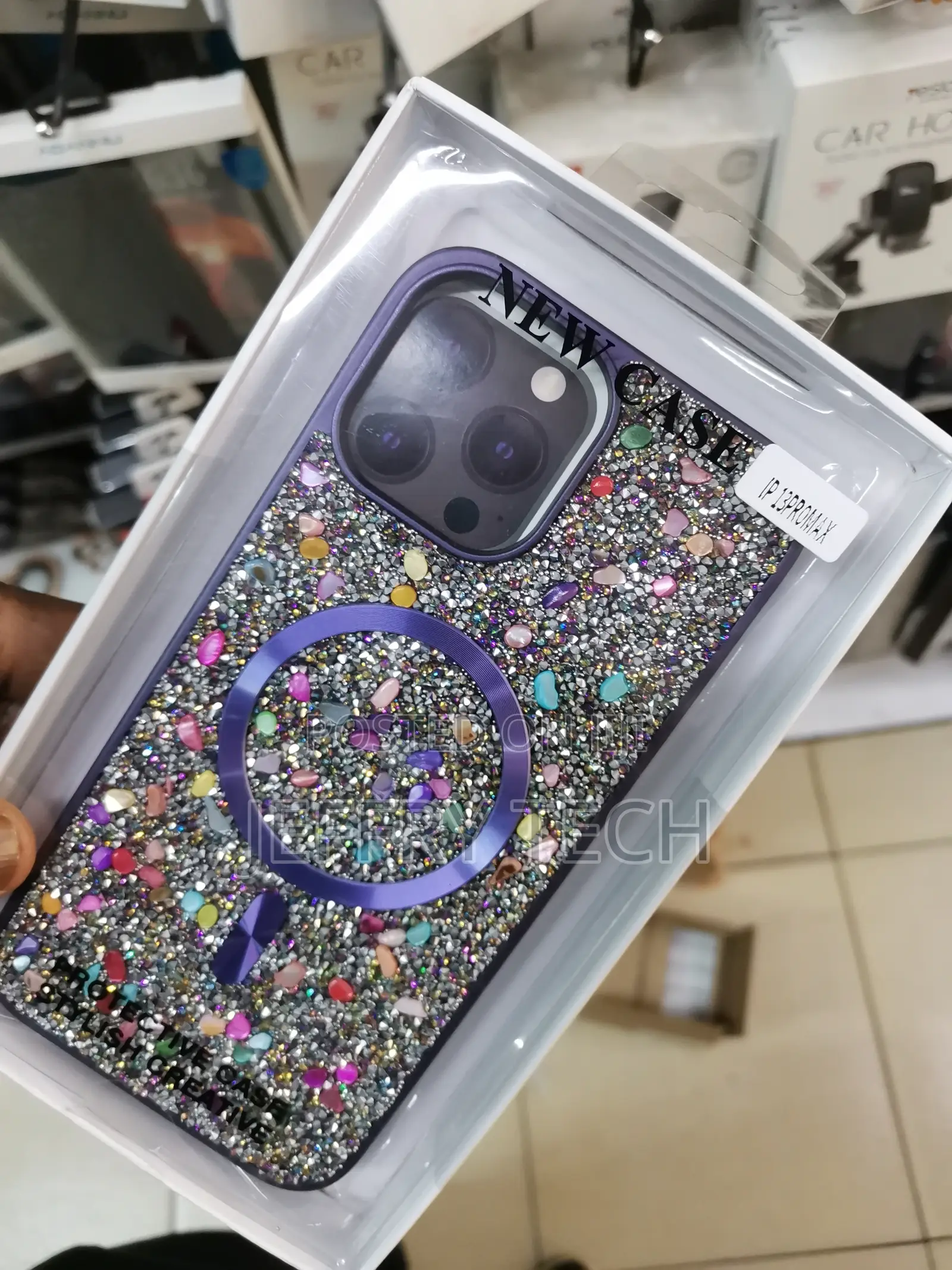 iPhone 13 Pro Max Glitter Case With Magsafe-Purple