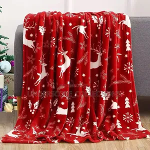 Solid Color Flannel Blanket Reversible Warm Embossed .