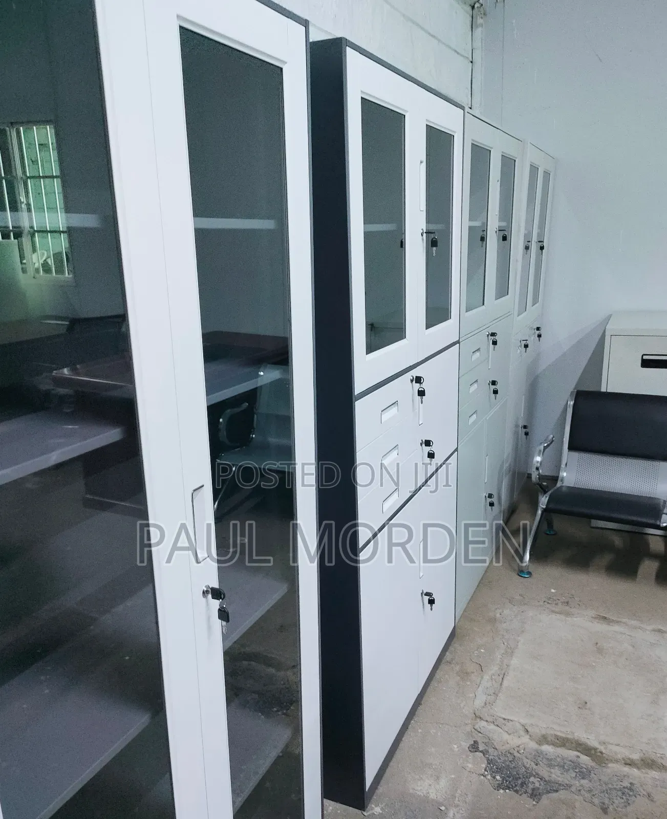 Glass Fronted Cabinet With Safe Box