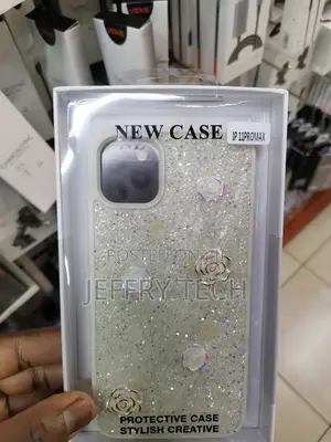 iPhone 11 Pro Max Rose Glitter Flower Luxury Case-Beige